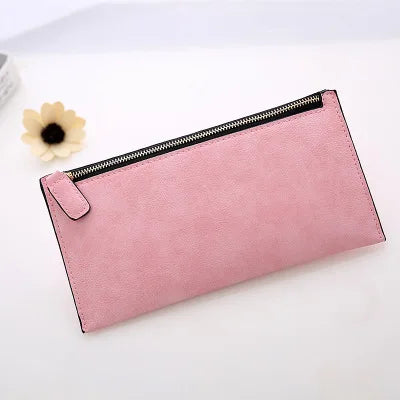 Women's Purse Ladies Wallet Long Money Bags Simple Style Coin Purse Leather Thin Wallets Female Card Holder Solid