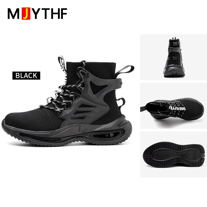Men Work Safety Boots Steel Toe Shoes Safety Boots Anti-smash Anti-puncture Work Sneakers Indestructible Shoes New