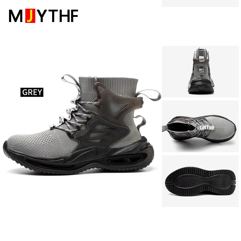 Men Work Safety Boots Steel Toe Shoes Safety Boots Anti-smash Anti-puncture Work Sneakers Indestructible Shoes New