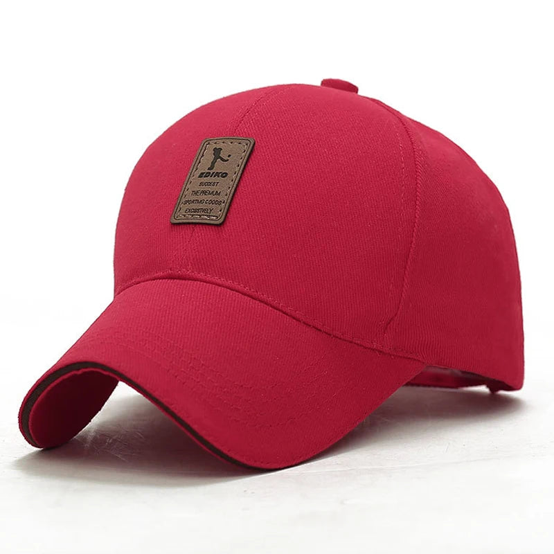 QBHAT Men Cotton Baseball Caps Simple Male Leisure Golf Hat Men's Outdoor Sunhat Embroidery Peaked Cap Snapback Adjustable