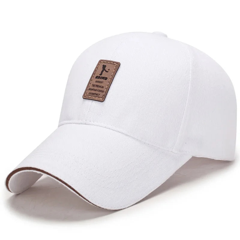 QBHAT Men Cotton Baseball Caps Simple Male Leisure Golf Hat Men's Outdoor Sunhat Embroidery Peaked Cap Snapback Adjustable