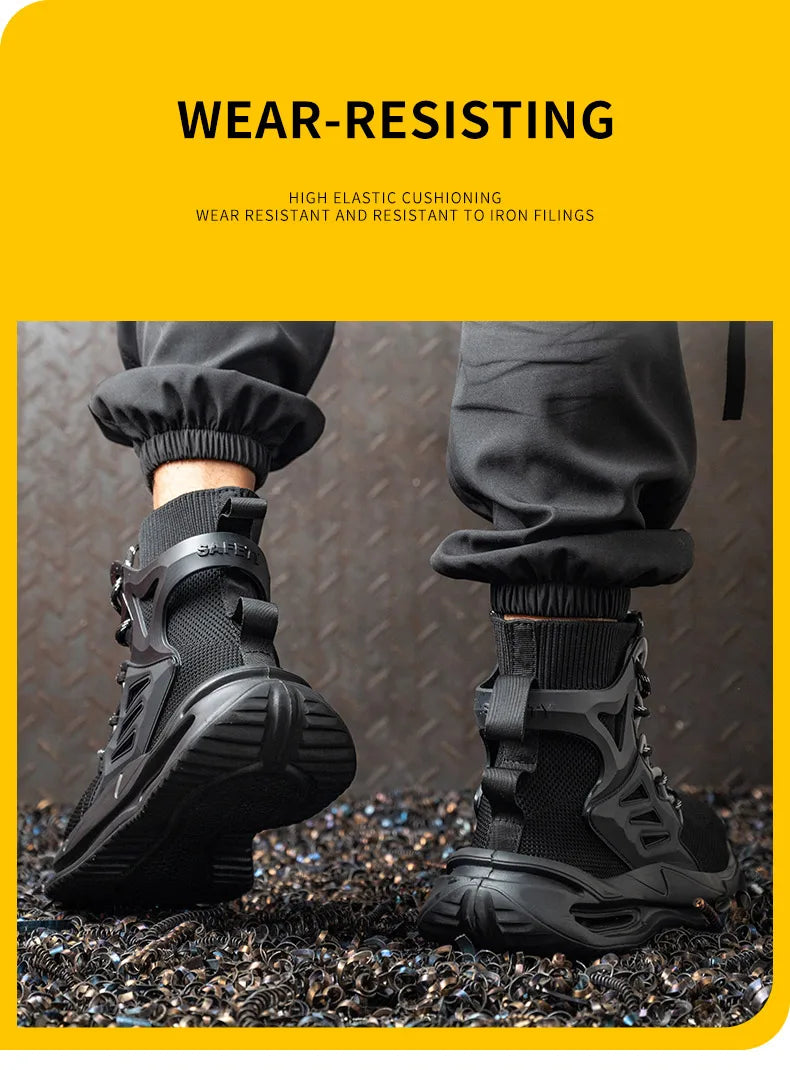 Men Work Safety Boots Steel Toe Shoes Safety Boots Anti-smash Anti-puncture Work Sneakers Indestructible Shoes New