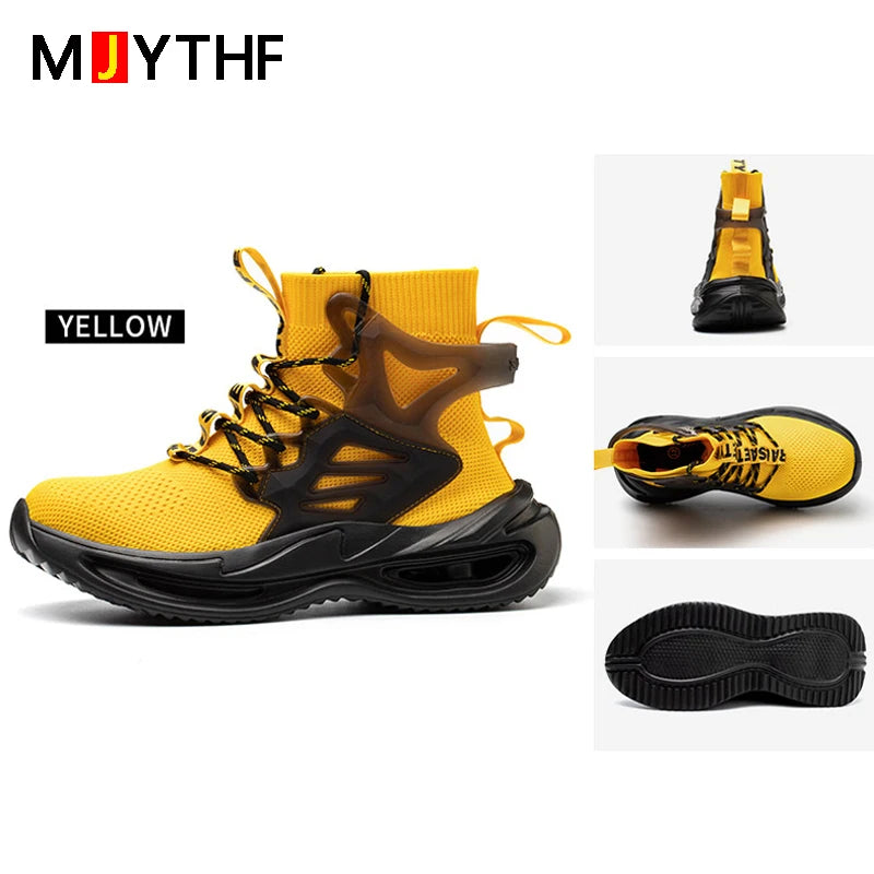 Men Work Safety Boots Steel Toe Shoes Safety Boots Anti-smash Anti-puncture Work Sneakers Indestructible Shoes New