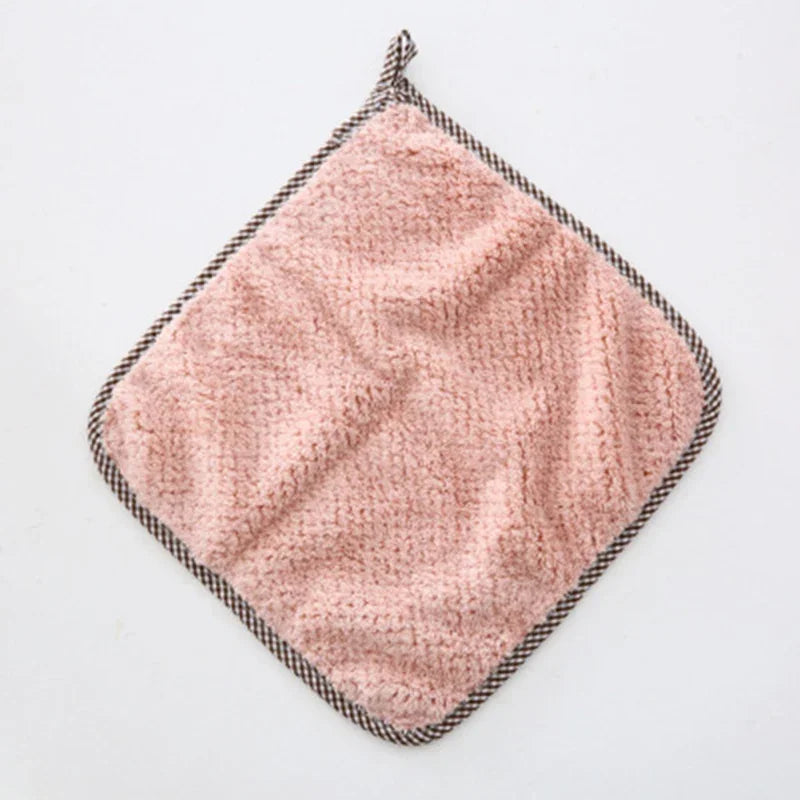 1/5/10Pcs Kitchen Towels Hangable Cleaning Cloth for Tableware Dish Cloth Microfiber Absorbent Household Cleaning Towels