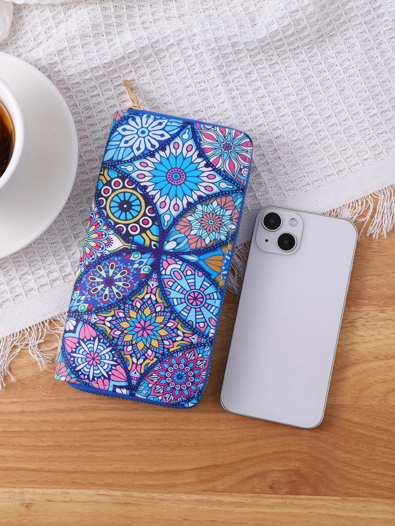 New fashionable lady zipper PU handbag purse with multiple clips and mobile phone compartments to travel, business, high-capacit