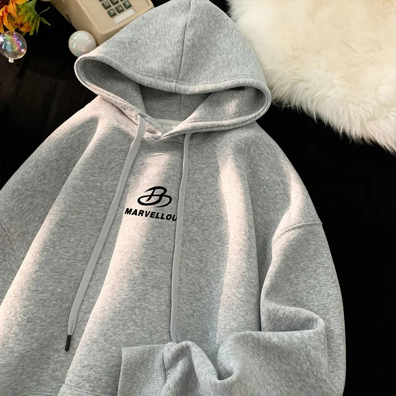 Korean Classic Loose Hooded Sweatshirt Casual Sports Wind Pullover Hoodie Multi-colour Sweatshirts Men Women Oversized