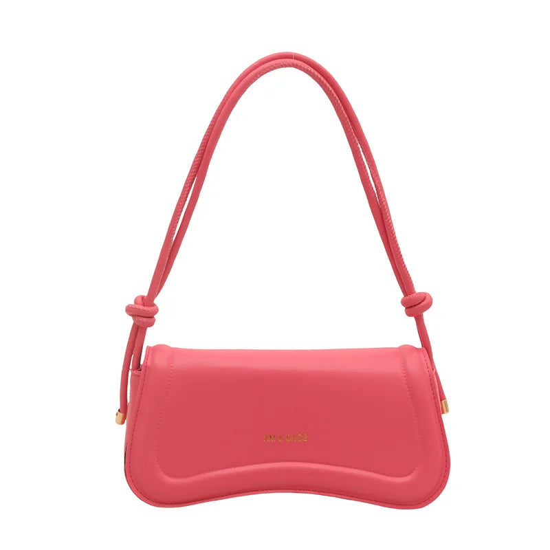 Ladies Shoulder Crossbody Bags  Women Underarm Bags Solid Color Small Top-handle Bags Purse Female Daily Handbags PU Leather