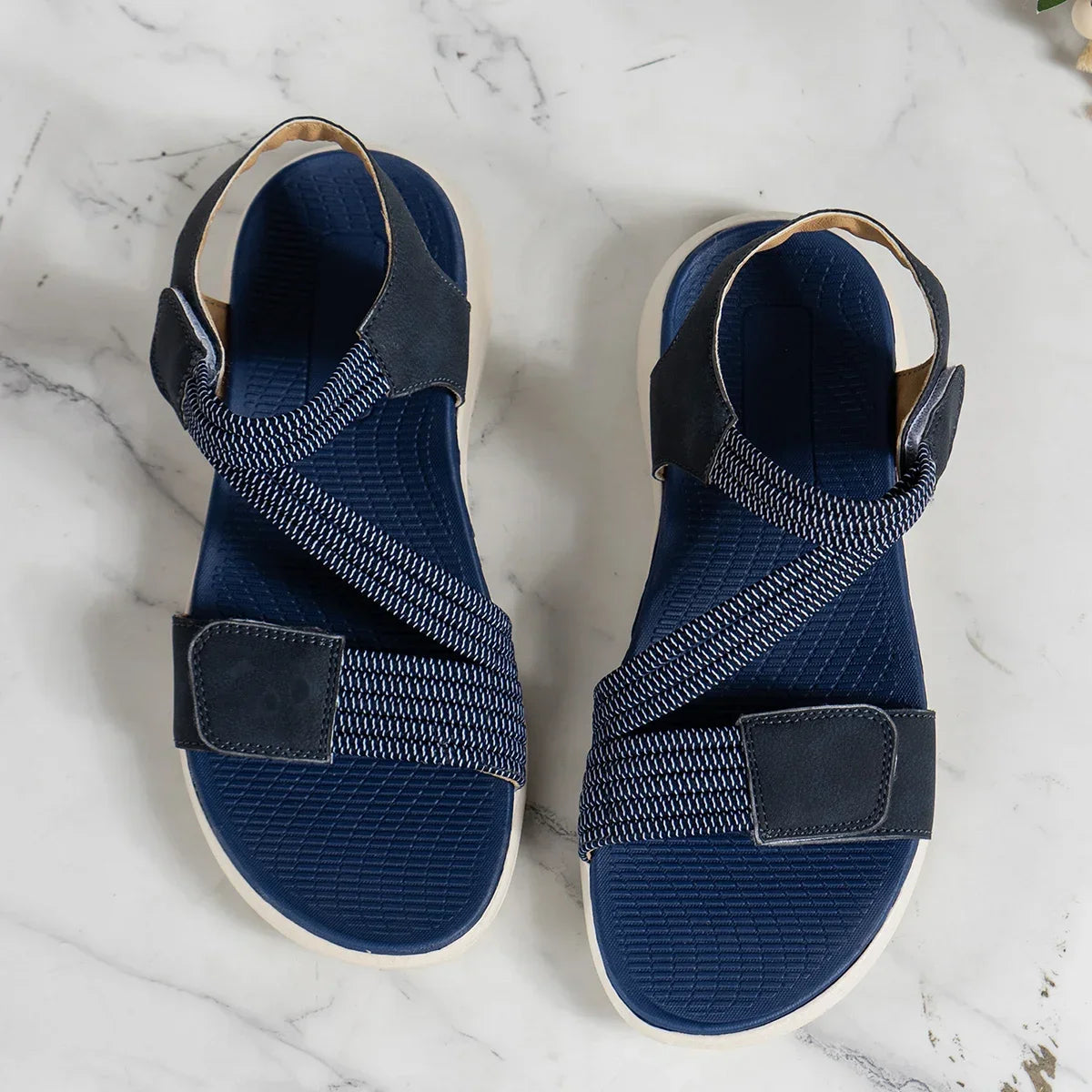 High Quality Brand Women's Sandals Hot Selling 2025 Summer New Elastic Band Fashionable Flat Casual Outdoor Sandals for Women