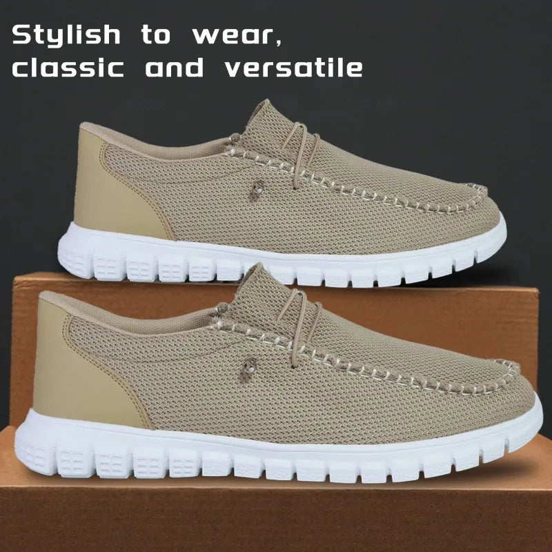 Men Casual Shoes Canvas Loafers for Man Non Slip Vulcanized Shoe Breathable Comfortable Wide Toe Wear-resistant Outdoor Walking