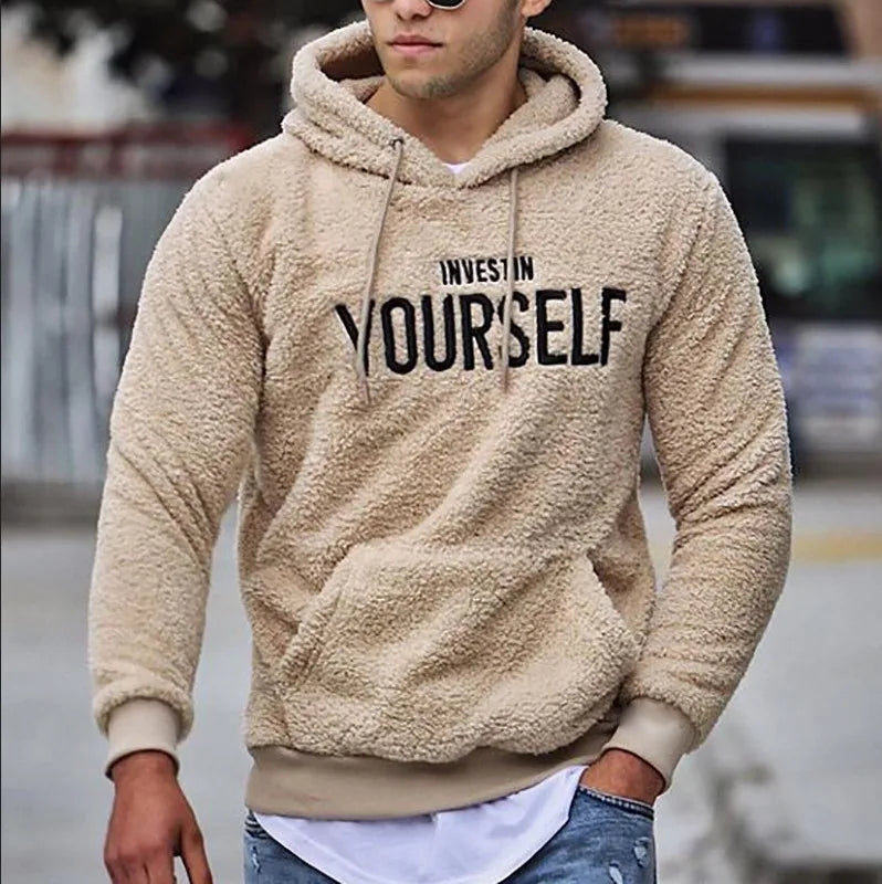 Embroidered men's hoodie casual and personalized hoodie fashionable long sleeved top for men