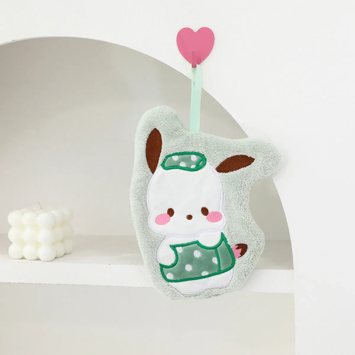 Hello Kitty Towel Kitchen Bathroom Kawaii Cinnamoroll Coral Velvet Hanging Kitchen Children's Absorbent Hand Towel Square Towel