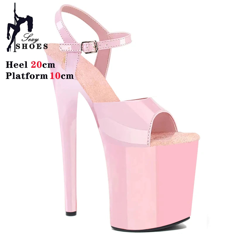 New Black Matte Stripper Shoes Woman Summer 2024 Designer Modern Sandals ultra-high heels 20cm Sexy Nightclubs Pole Dance Shoes