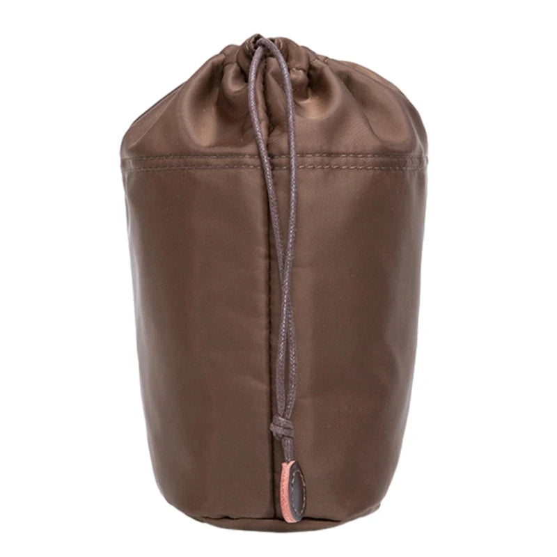 Lady Purse Organizer Insert Drawstring Bag for Bucket Bag Women Large Capacity Tote Crossbody Shoulder Bag Nylon Inner Bag