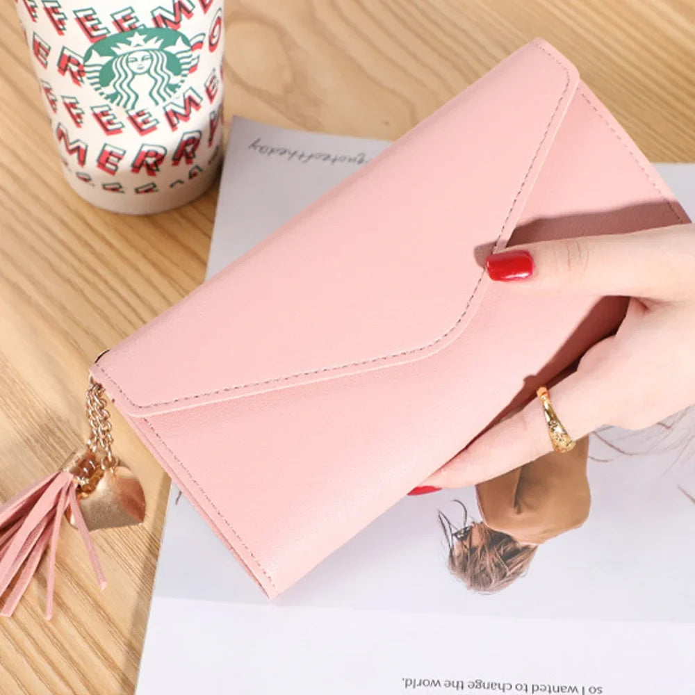 Ladies Wallet Coin Purse Card Holders Clutch Storage Bag Women's Bag Purple Letter Print Pattern PU Leather Long Wallets