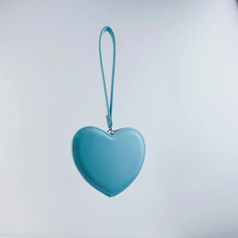 Girls Kawaii PU Leather Heart Bag Business Wallet Designer Original Brand Womens Wallets for Women Purses Clutch Bag