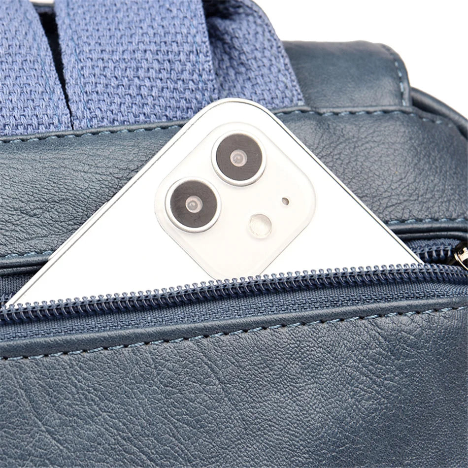 Ladies Bookbag Rucksack Women Large Capacity Backpack Purses High Quality PU Leather Female Vintage School Bags Travel Bagpack