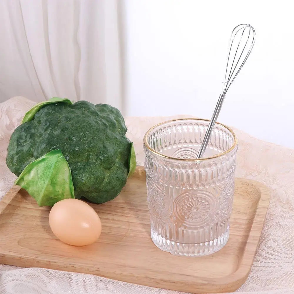 Kitchen Tools Multifunction Stainless Steel Egg Beater Wooden Handle Portable Hand Egg Beater Useful Manual Egg Beater Cooking