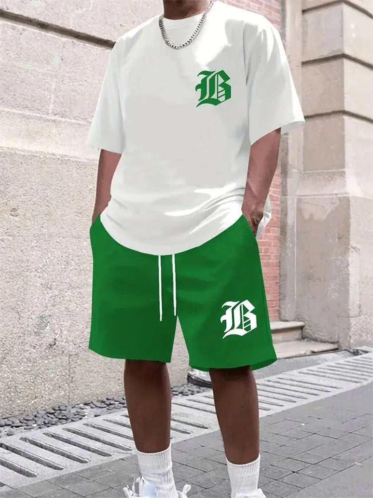 2025 Summer New Men's Casual Set 3D printed sportswear summer streetwear outdoor shorts set