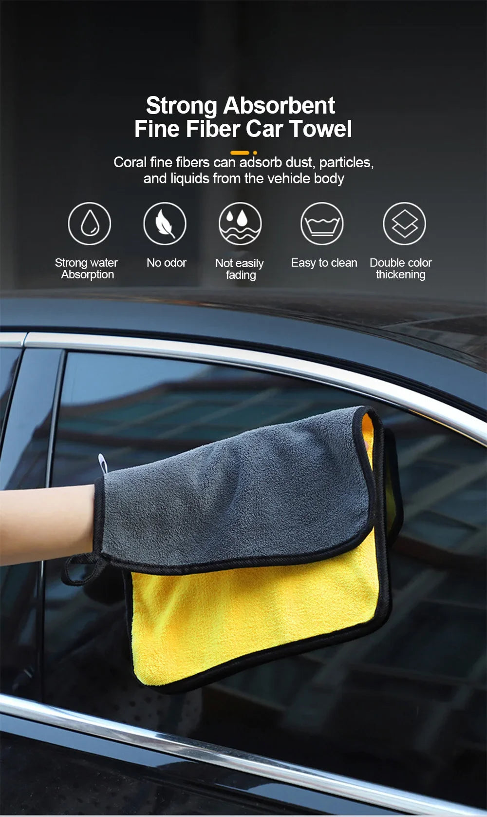 3/5/10Pcs Car Wash Microfiber Towel 30*30CM / 30*60cm Car Cleaning Drying Cloth  Care Cloth Car Wash Towel  Kitchen Towel