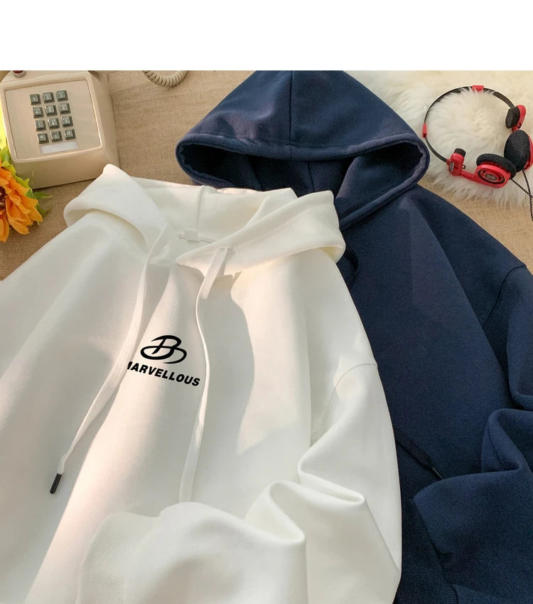 Korean Classic Loose Hooded Sweatshirt Casual Sports Wind Pullover Hoodie Multi-colour Sweatshirts Men Women Oversized