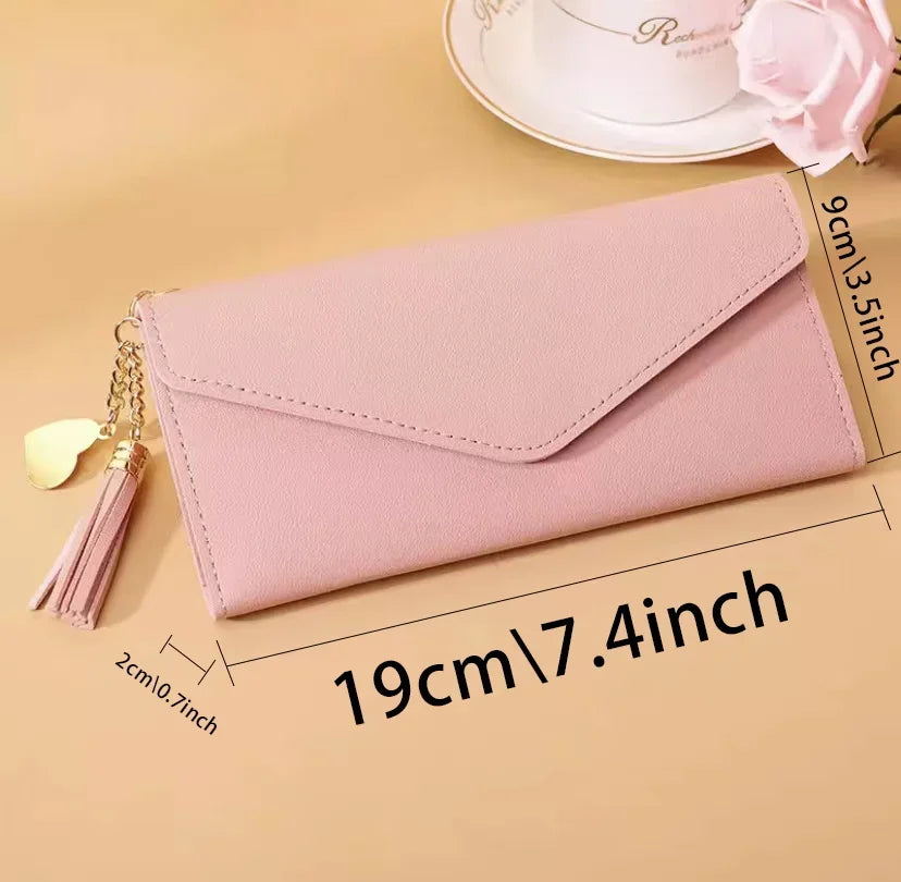 Ladies Wallet Coin Purse Card Holders Clutch Storage Bag Women's Bag Purple Letter Print Pattern PU Leather Long Wallets