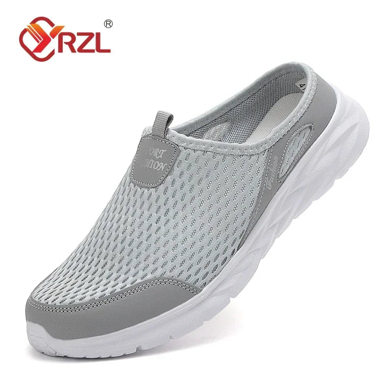 Men Half Slippers Summer Shoes Mens Sandals Breathable Mesh Outdoor Casual Walking Man Shoe Large Flat Lightweight Male Slippers