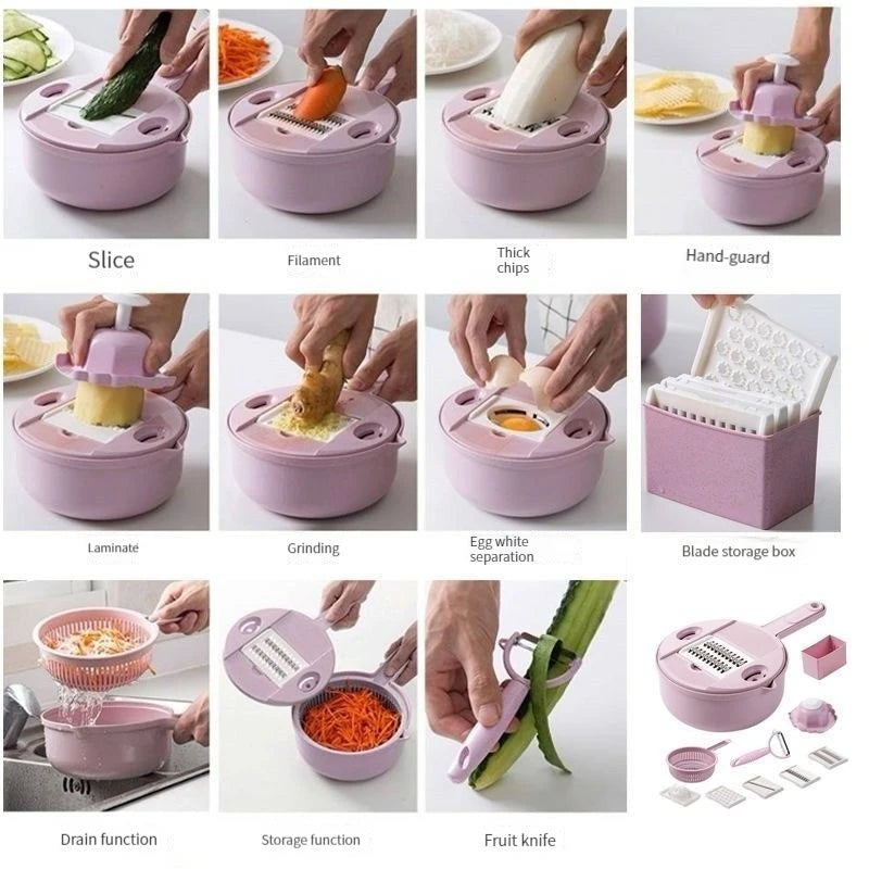 Kitchen Slicer And Chopper Ten In One Set Potato Slice And Slicing Multi-function Slicer Kitchen Appliances Kitchen Utensils
