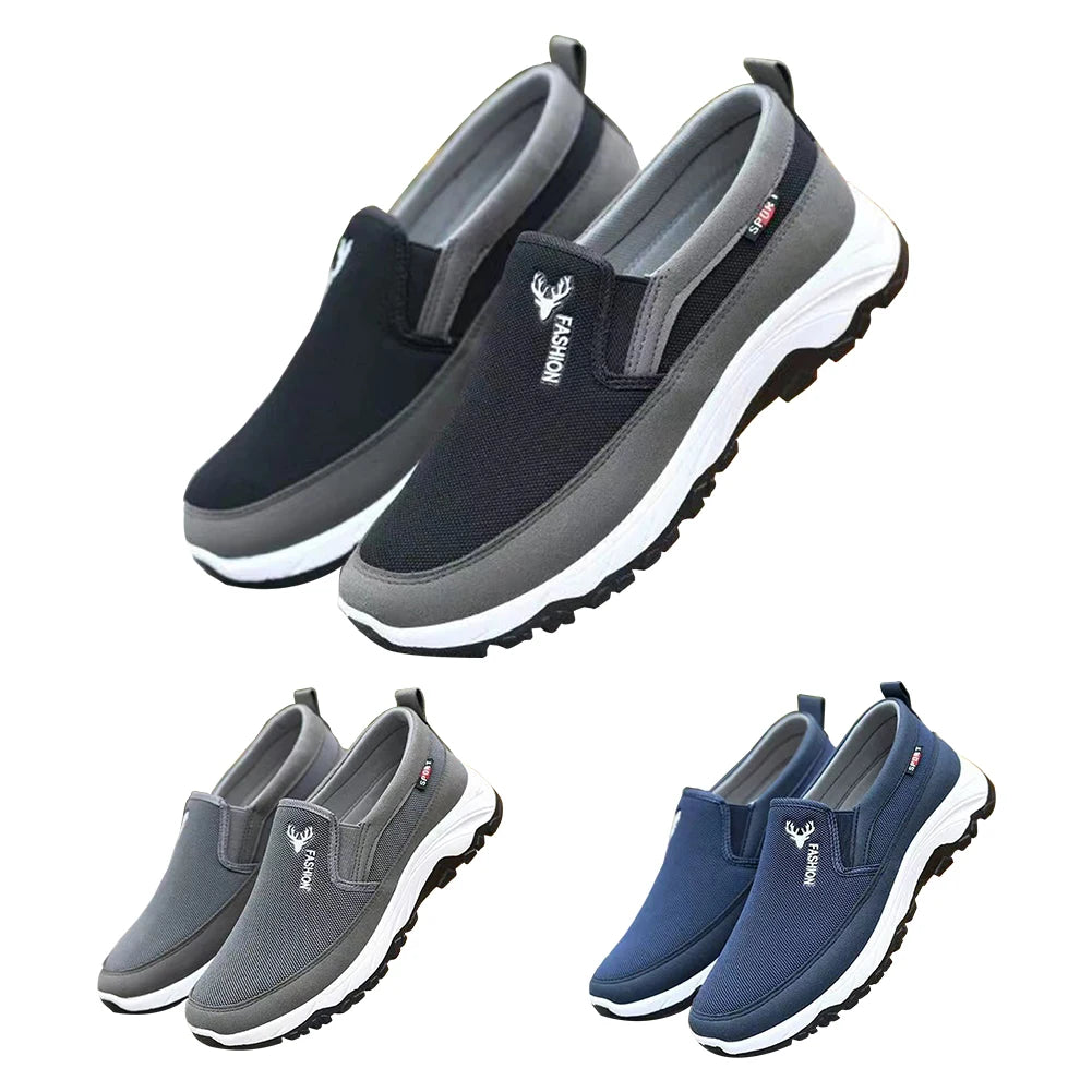 Men Penny Boat Shoes Sports Shoes Breathable Orthopedic Travel Plimsolls Flat Slip On for Outdoor Activity Hiking Walking
