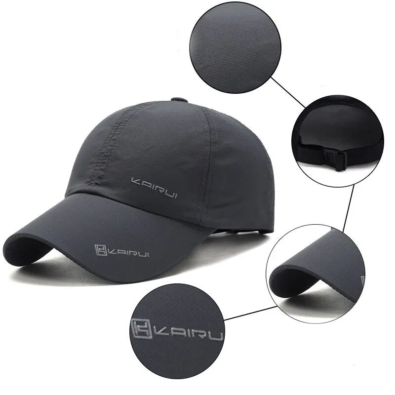 New Men Hat Four Seasons Quick-Dry Baseball Cap Women Outdoor Sports Sun Hat Print Letter Cap