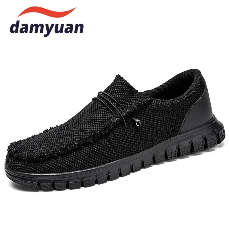Men Casual Shoes Canvas Loafers for Man Non Slip Vulcanized Shoe Breathable Comfortable Wide Toe Wear-resistant Outdoor Walking