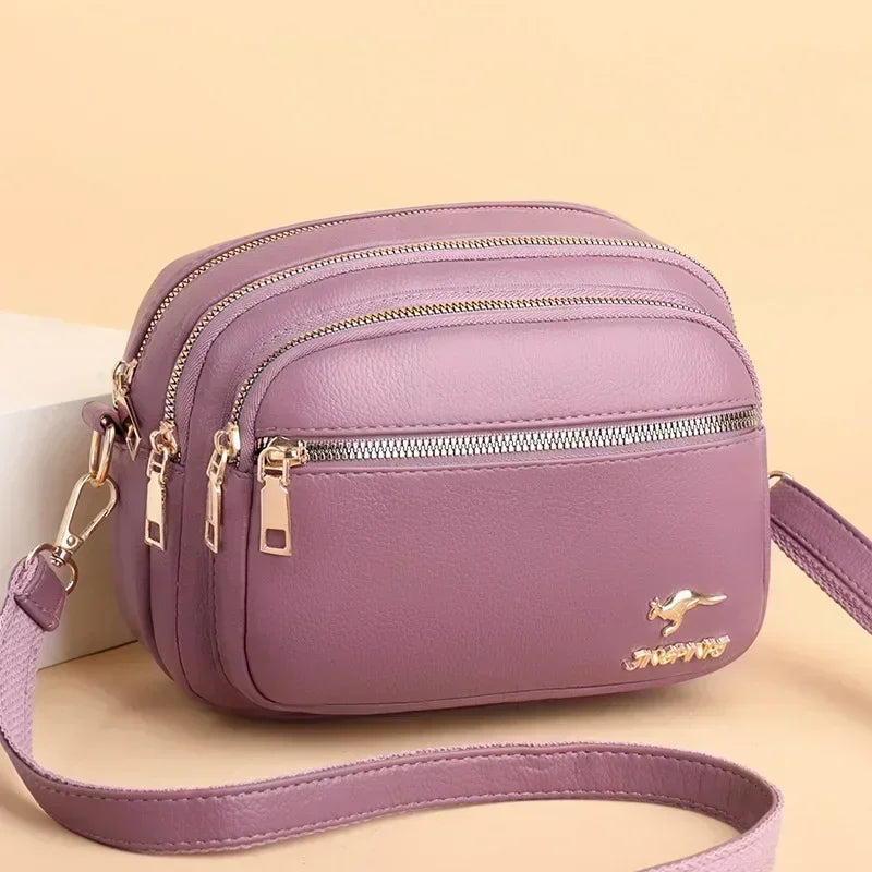 Luxury Ladies Handbag Sac High Quality Soft Leather Purse Fashion Women Shoulder Messenger Bag Multi-pocket Wear-resistant Bag