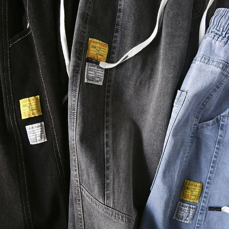 Jeans For Man Clothes Straight Baggy Wide Leg Casual Oversize Pants Vintage Korean Streetwear Tapered Embroidered Trousers