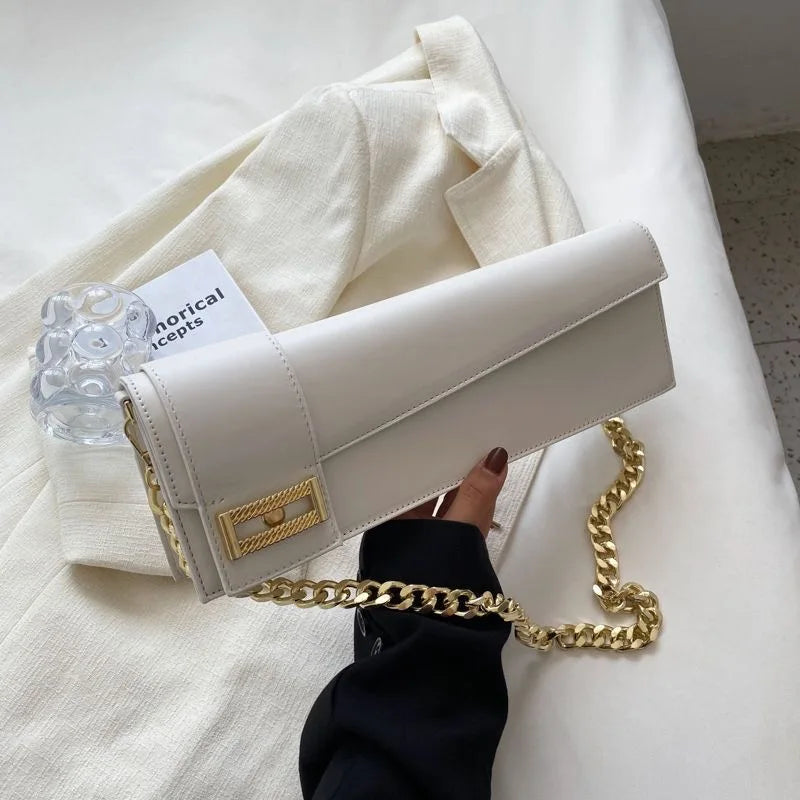 PU Leather Shoulder Bag for Women, Ladies' Purse, Rectangle, Solid, Female Handbag, High Quality, Klein Blue, Underarm, Fashion