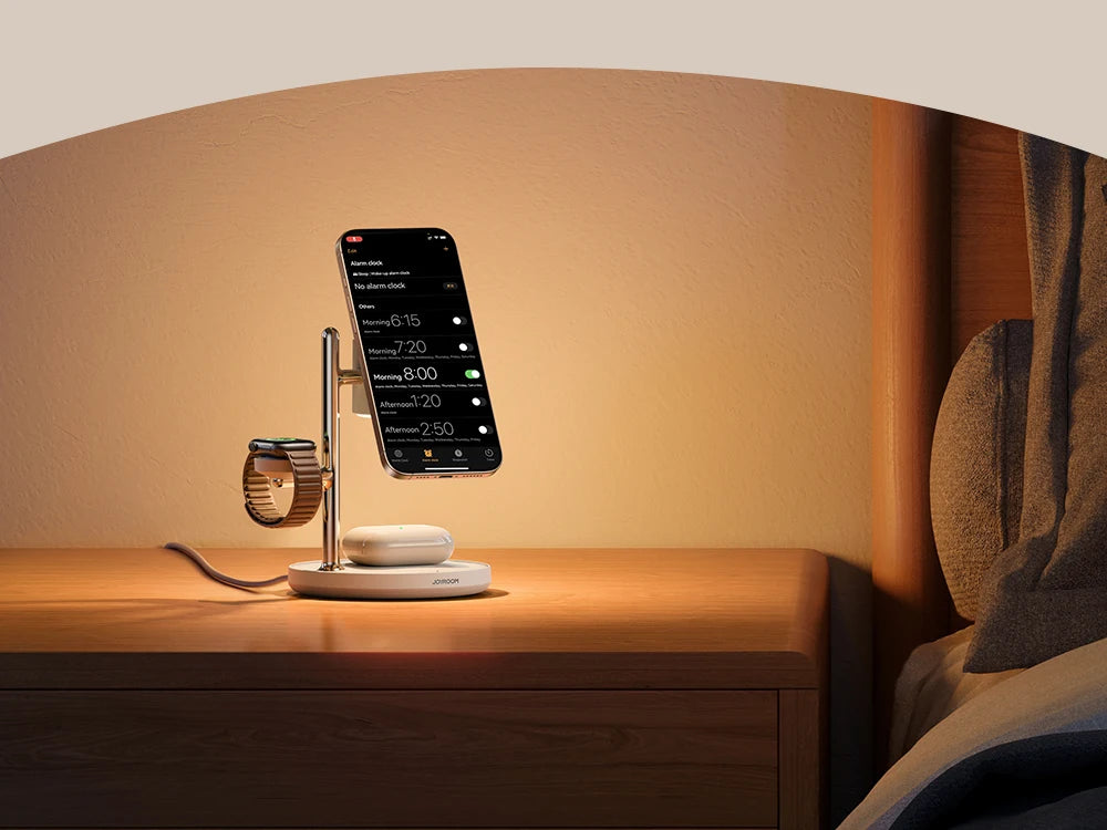 Wireless Charger Magnetic Charging Station For iPhone 16-12 Series For iWatch For AirPods 4/3/2/Pro 4-in-1 Qi2 Fast 15W