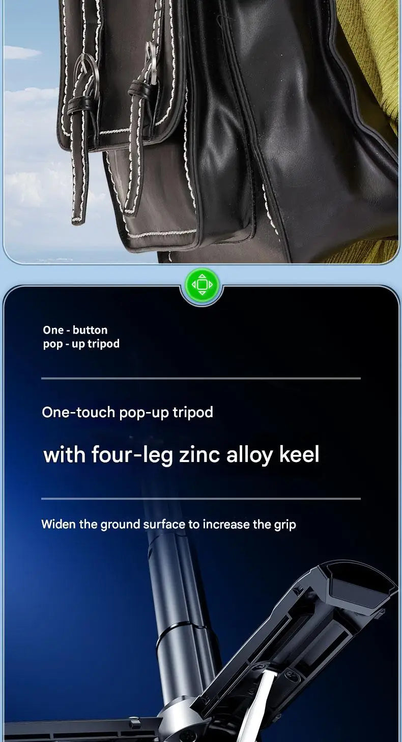 Upgraded Multi-Function Foldable Magnetic Phone Holder Selfie Stick, DSLR-Style Rotation Tripod Portable Remote ControlUpgraded