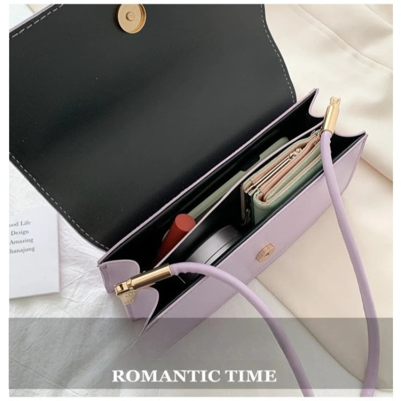 Fashionable Women Shoulder Bag PU Leather Armpit Handbag Casual Small Square Purse for Ladies Stylish Solid Color Crossbody Bag