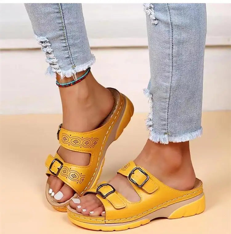Women Shoes Sandals Summer Platform Women's Shoes Slip On Sandals For Women Wedge Walking Shoes Casual Female Slipper Footwear