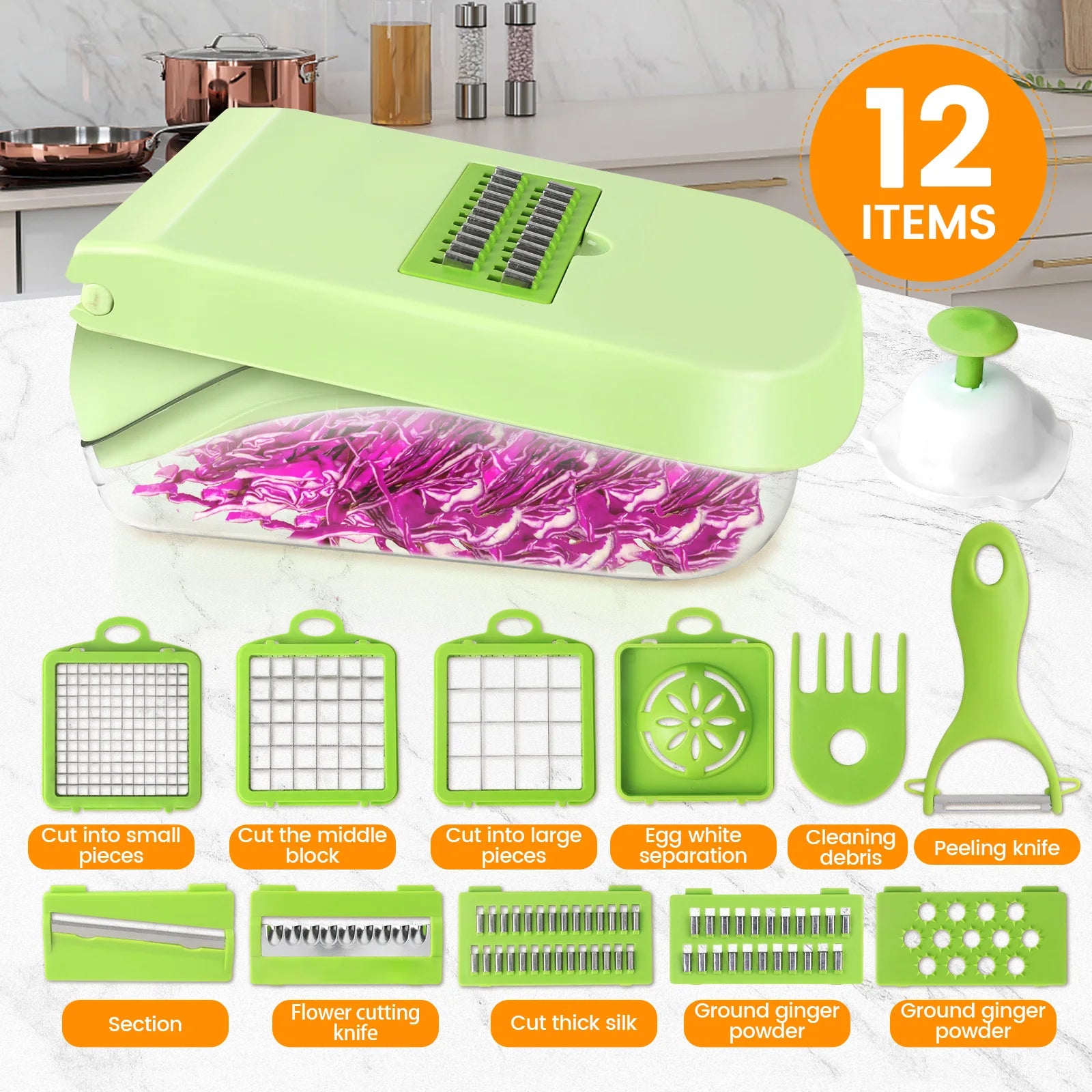 17 in 1 Multifunctional Vegetable Chopper Handle Food Grate Food Chopper Vegetable Slicer Dicer Cut Kitchen Items cocina 2024