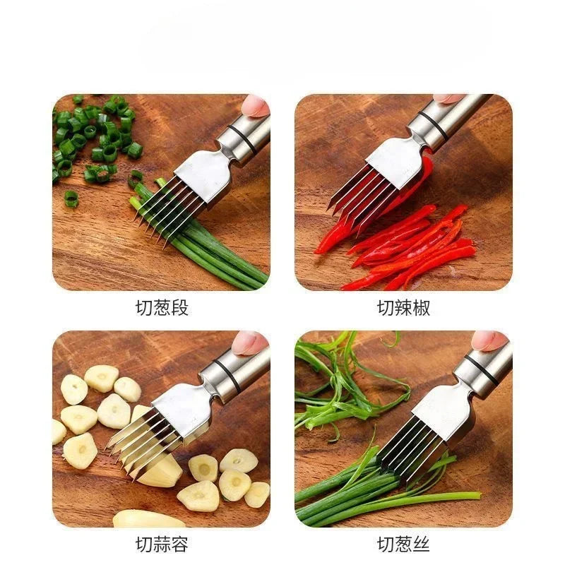Kitchen Shred Onion Slicers Multi-Purpose Stainless Steel Chopped Green Onion Knife Kitchen Gadgets for Green Onion Cutter Tools