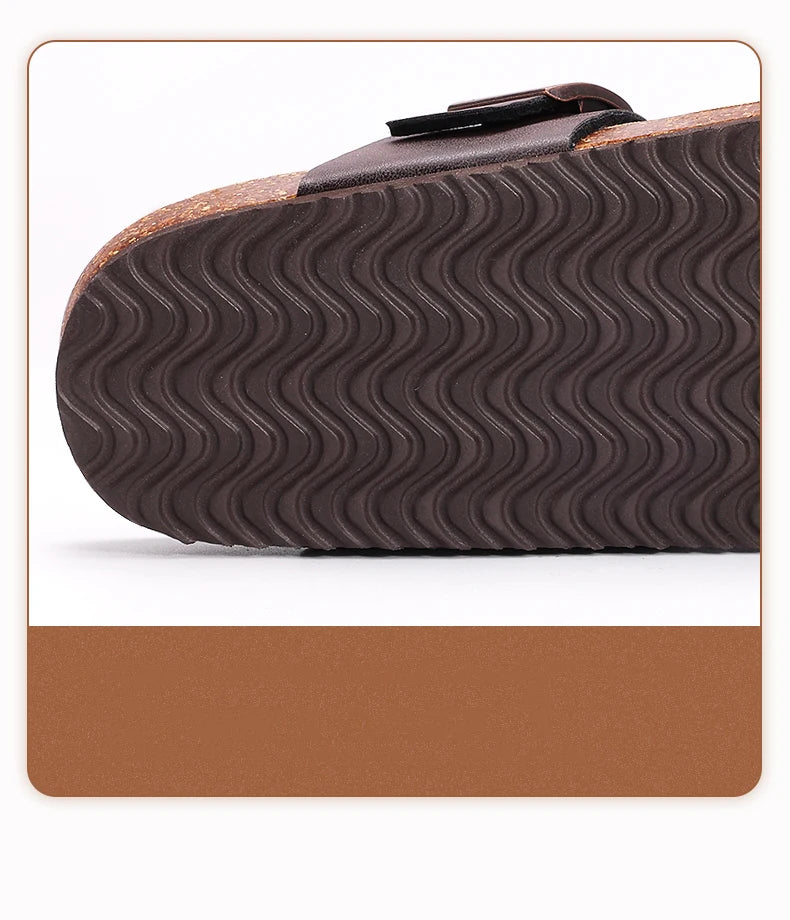 Pallene Women's Cork Flip Flops Soft Cork Flat Sandals Summer Fashion Beach Flip Flops Unisex Comfort House Thong Slide Sandals