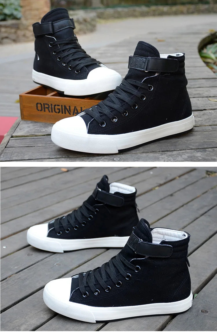 Men Shoes High Top White Canvas Shoe 2024 Spring Women Sneakers Fashion Breathable Canvas Sneakers Non-slip Unisex Casual Shoes