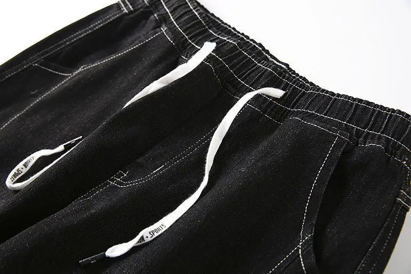 Jeans For Man Clothes Straight Baggy Wide Leg Casual Oversize Pants Vintage Korean Streetwear Tapered Embroidered Trousers