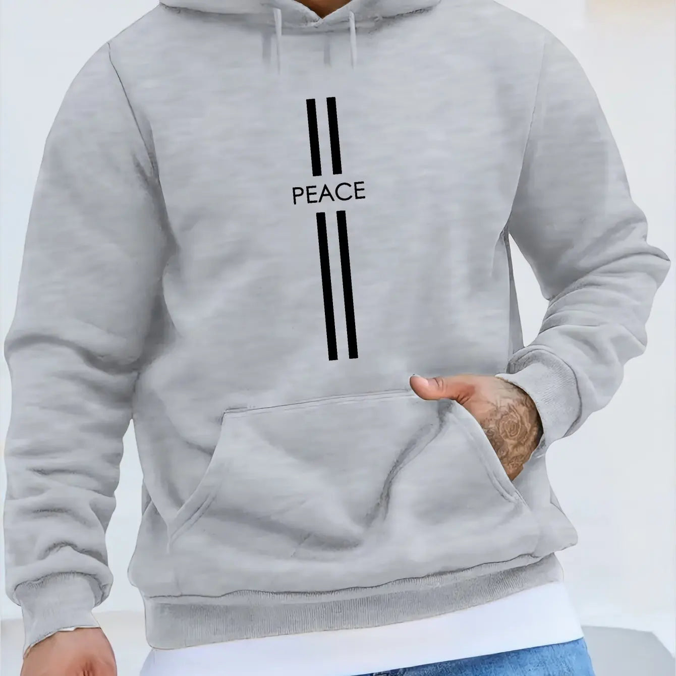 Men's Hoodie - Casual Pullover with Kangaroo Pocket, Long Sleeve, Letter Print Design - Perfect Autumn & Winter Fashion Gift
