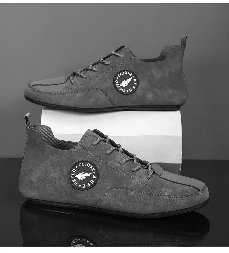 MAEDEF Men's Loafers Lightweight Driving Casual Thin Bottom Flats Shoes Soft Sole Comfortable Non Slip Lace-up Walking Shoes Men