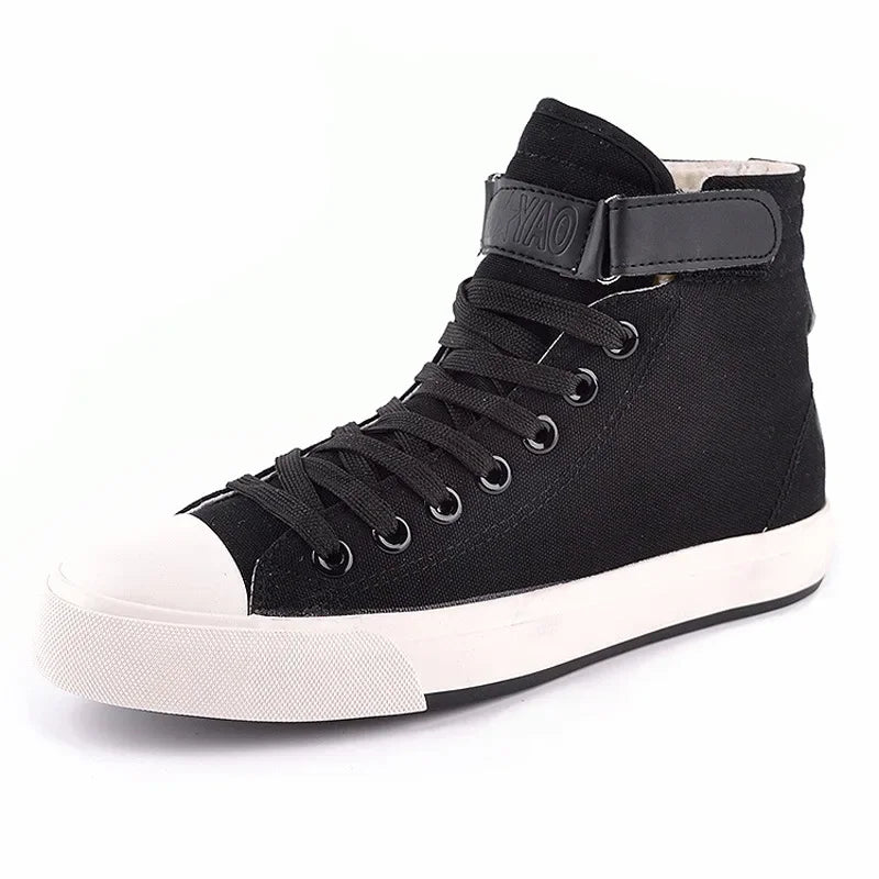 Men High Top Casual Shoes Fashion Breathable Canvas Shoes for Men Comfortable Lace-up Walking Shoes Non-slip Women Sneakers New