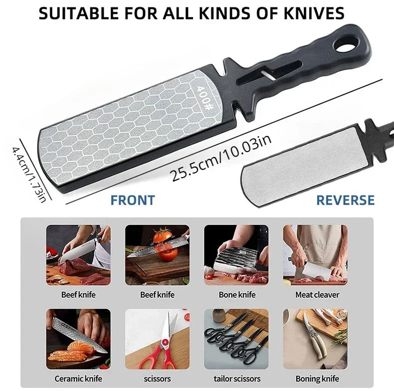 5 in1 Knife Sharpener Diamond Bars 400/1000 Multi-Tool Kitchen Knives Tungsten Steel Ceramic Grinding Double-Sided Whetstone