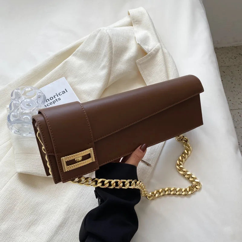 PU Leather Shoulder Bag for Women, Ladies' Purse, Rectangle, Solid, Female Handbag, High Quality, Klein Blue, Underarm, Fashion