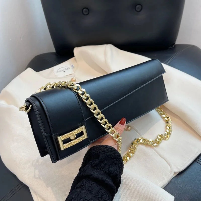 PU Leather Shoulder Bag for Women, Ladies' Purse, Rectangle, Solid, Female Handbag, High Quality, Klein Blue, Underarm, Fashion