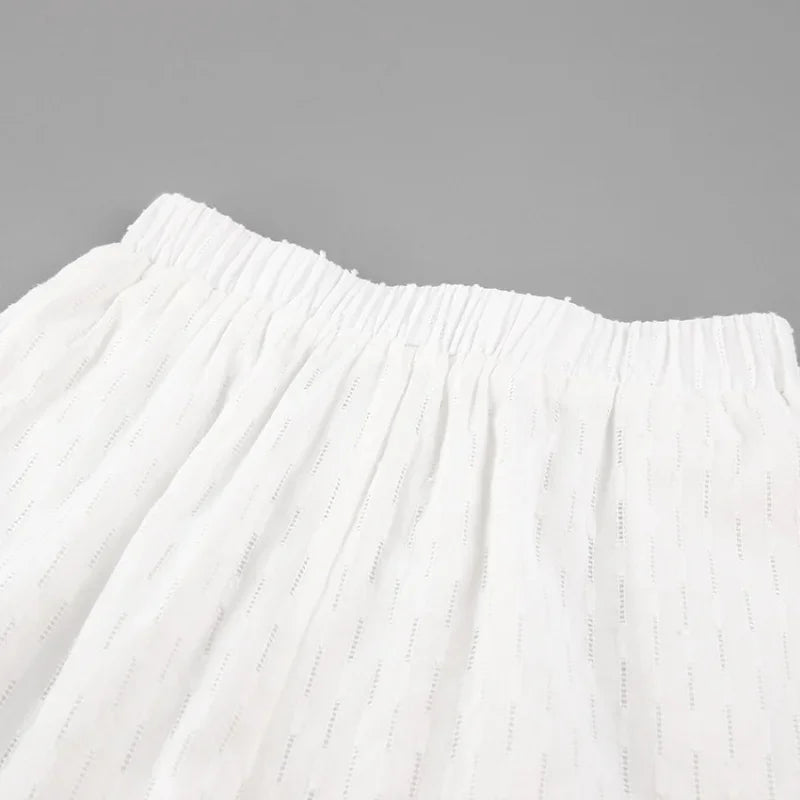 Women Jacquard Puff Sleeves Two Piece Sets for Summer Fashion Loose Shorts and Long Sleeved Shirt Outfits