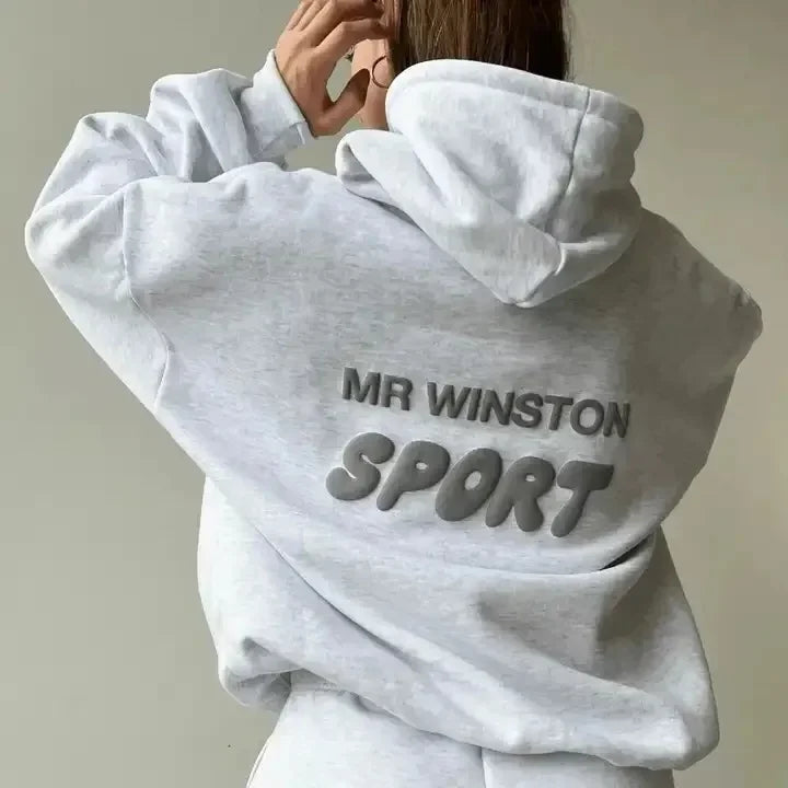 Hooded sweatshirt women's 2025 autumn and winter new style youthful and fashionable oversized street couple pullover sweatshirt